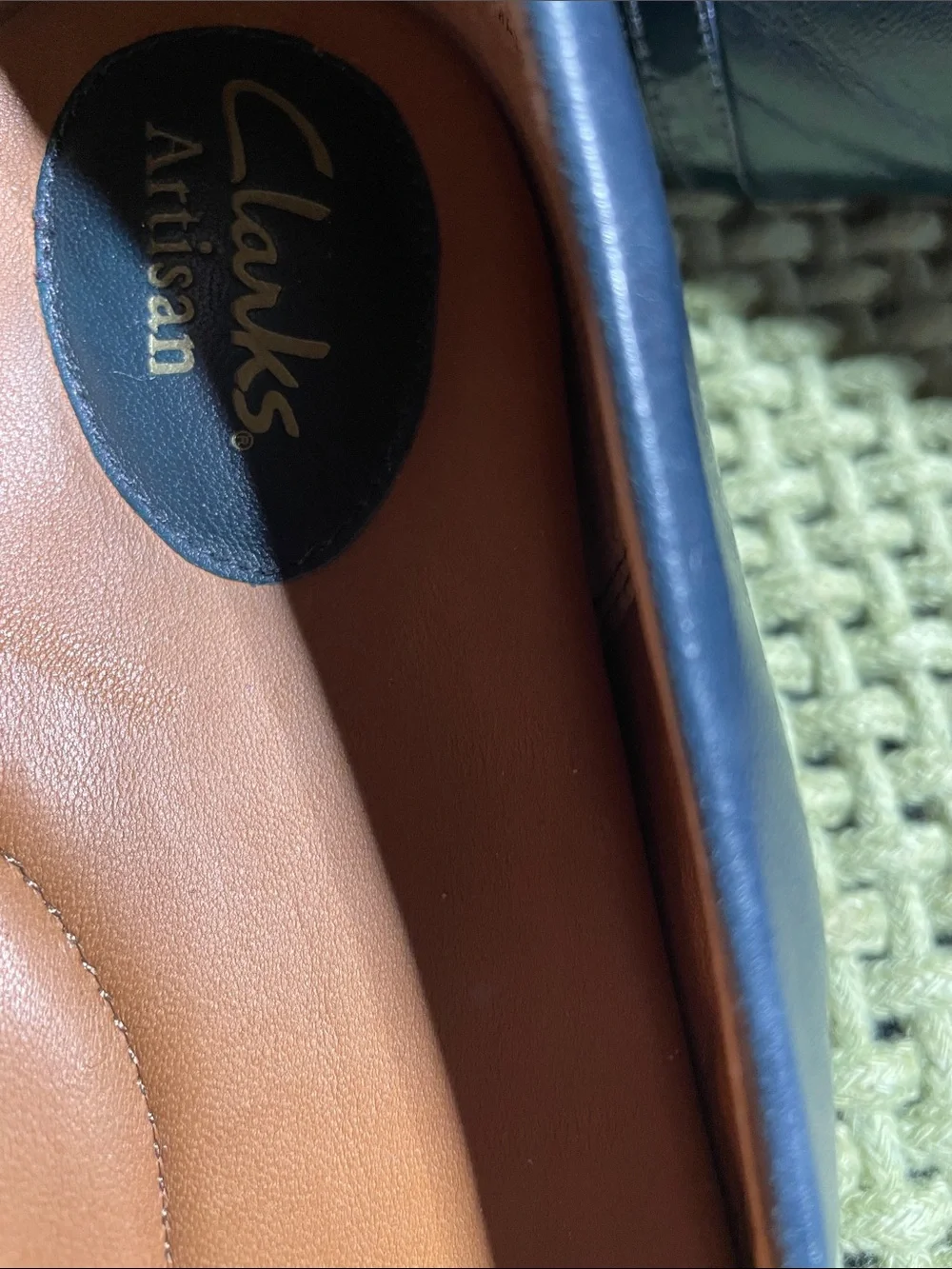 Clarks Navy Women's Slip-On Ballet Flats with Button Trim. Size 10m.